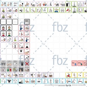 Metacom-Wandtafel (A0) mit dem Kernvokabular des Kommunikationsordners (336) Deutsch